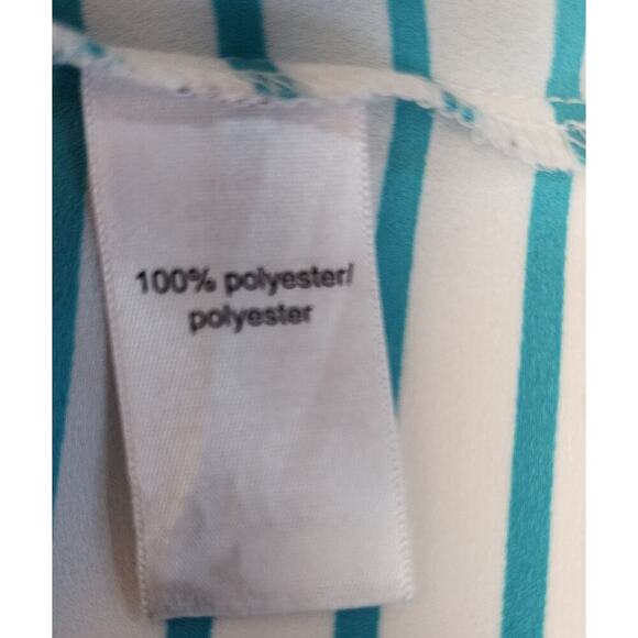 Maurices Striped Sleeveless Sheer White/Blue Tunic Blouse Size Small - Picture 7 of 7